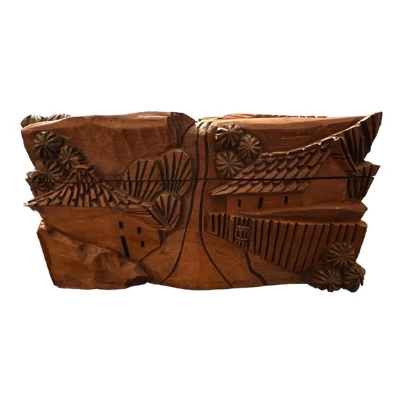 Vintage Honduran Handmade Wooden Decorative Chest Box 10" - Picture 8 of 11